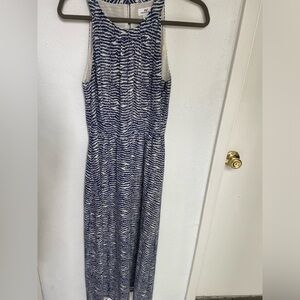 Vineyard Vines Blue & White Sleeveless Printed Maxi Dress